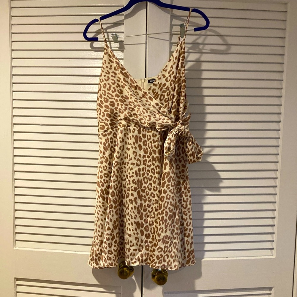 Giraffe print mini dress